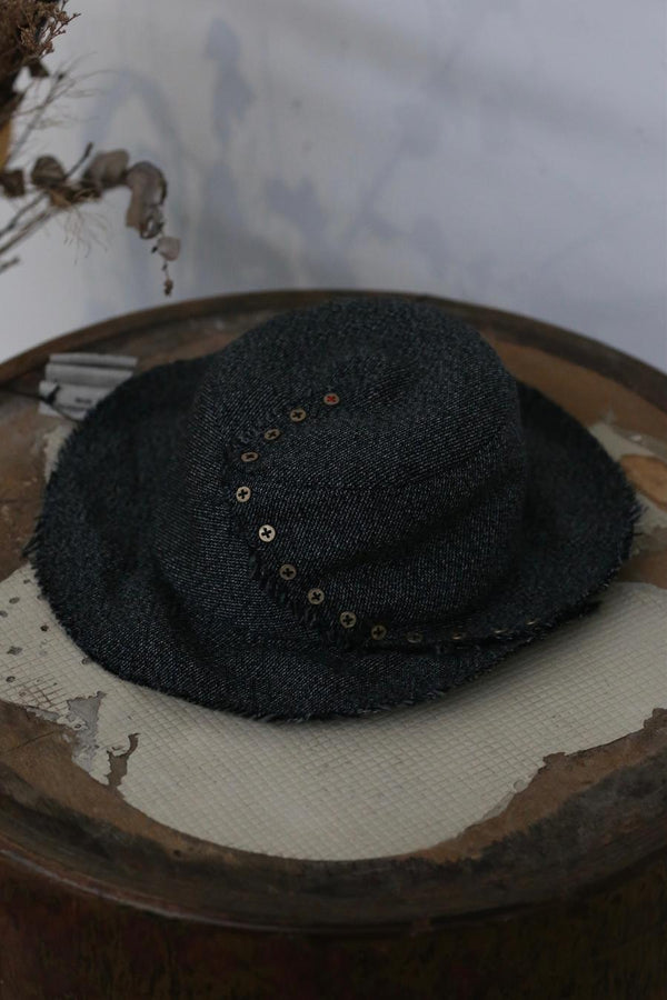 m.a+ Handmade Hat Collection Italy Deconstruction MA-AW305-HUIHEI Gray Black AW305/SB WVM PM1000